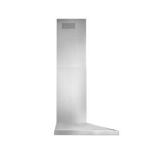 30 in. Convertible Wall Mount Low Profile Pyramidal Chimney Range Hood, 450 Max CFM, Stainless Steel