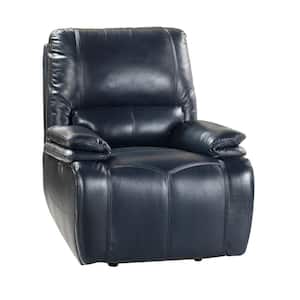 Alina Navy Genuine Leather Power Recliner with USB Port