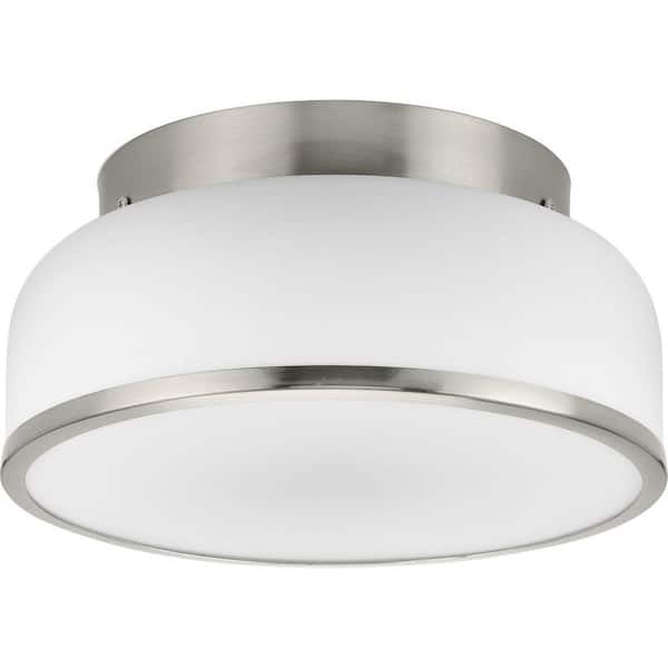 Progress Lighting Parkhurst Collection 2-Light Brushed Nickel New Traditional 11-1/4 in. Flush Mount Light