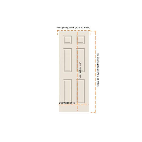 JELD-WEN 30 in. x 78 in. Colonist Primed Smooth Solid Core Molded