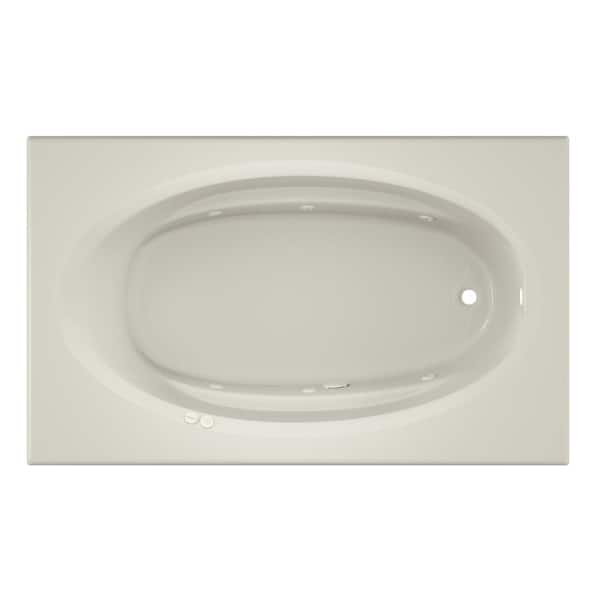 JACUZZI Signature 72 in. x 42 in. Rectangular Whirlpool Bathtub with Right Drain in Oyster
