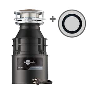 Badger 5XP W/C 3/4 HP Continuous Feed Kitchen Garbage Disposal with Power Cord & Putty-Free Sink Seal
