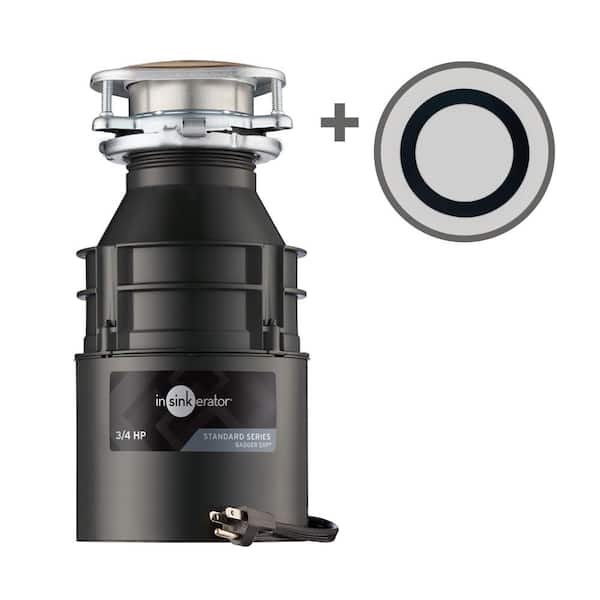 InSinkErator Badger 5XP W/C 3/4 HP Continuous Feed Kitchen Garbage Disposal with Power Cord & Putty-Free Sink Seal