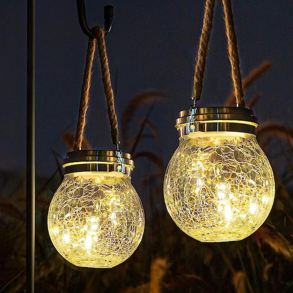 Solar Lantern, Garden Decor Lights Waterproof Outdoor Lanterns (2-Pack)