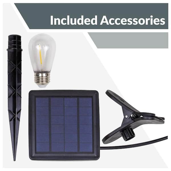  Lights4fun, Inc. 12 Black Metal Solar Powered LED