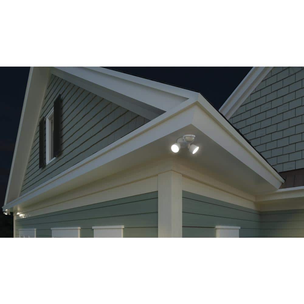White Dual Head LED Outdoor Security Flood Light with Motion Sensor