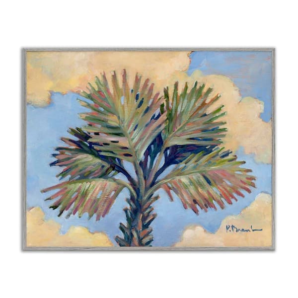 Stupell Industries Summer Californian Palm by Paul Brent Gray Framed Nature Giclee Art Print 16 in. x 20 in.