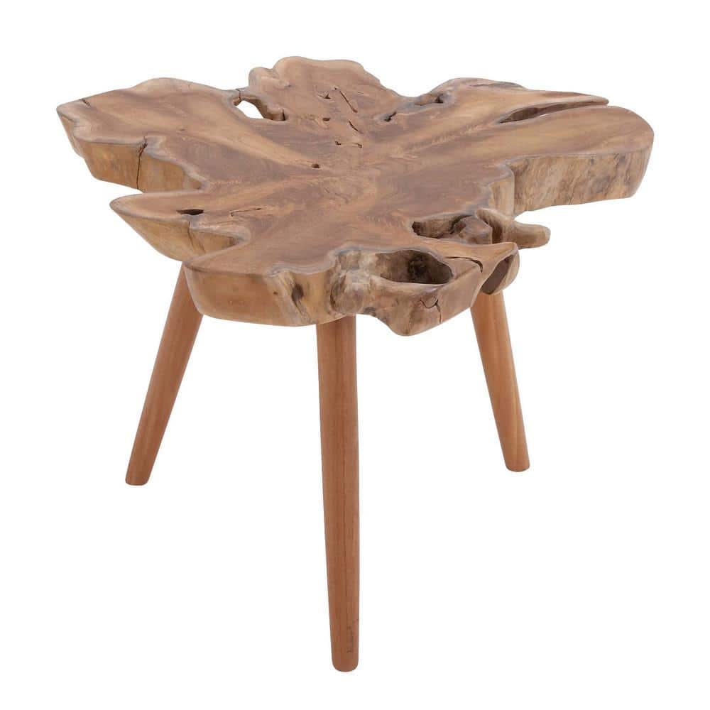 Eco-Friendly Teak Wood 27" Round Handcrafted Accent Table