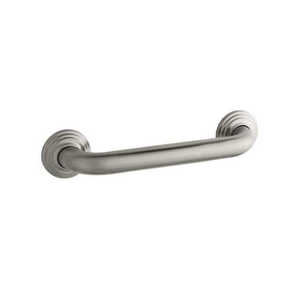 KOHLER Traditional 12 in. x 2-13/16 in. Concealed Screw Grab Bar in Vibrant Brushed Nickel