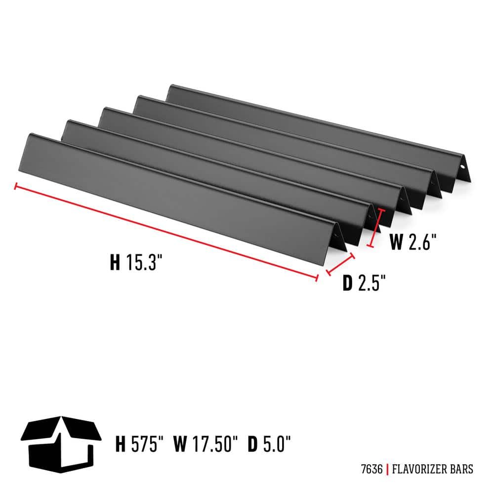 Black Porcelain Enamel-Coated Gas Grill Flavorizer Bars Set