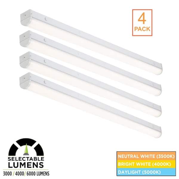 Commercial Electric 4-Pack 4 ft. Commercial Integrated LED White