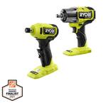 RYOBI ONE+ HP 18V Brushless Cordless Compact 2-Tool Combo Kit with 3/8 ...