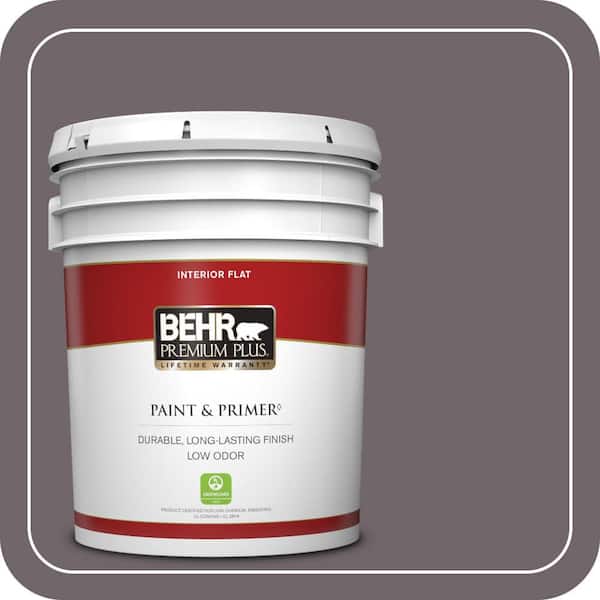 BEHR PREMIUM PLUS 5 gal. #N570-5 Curtain Call Flat Low Odor Interior Paint & Primer