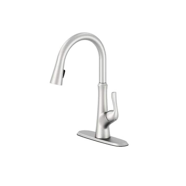 Glacier Bay Concealed Single-Handle Pull-Down Sprayer Kitchen Faucet in Stainless Steel