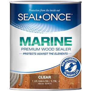 Seal-Once Marine 1 gal. Clear Premium Wood Sealer and Stain for Exterior Use