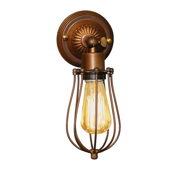 Warehouse of Tiffany Edison Frances Collection 1-Light Antique Bronze Indoor Wall Lamp