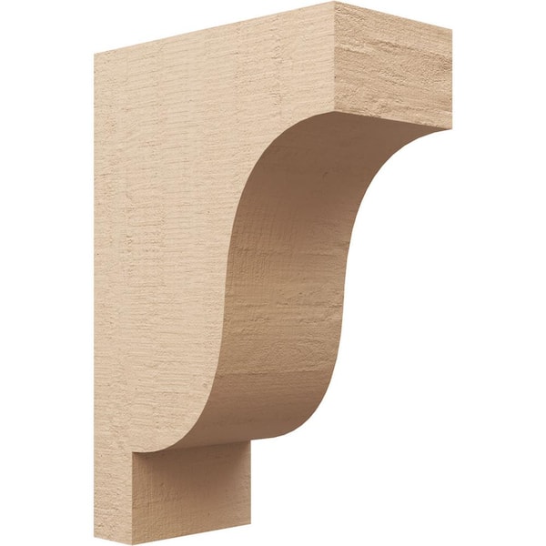 Ekena Millwork 12 in. x 36 in. x 24 in. Classic Newport Rough Cedar Woodgrain TimberThane Corbel, Primed Tan