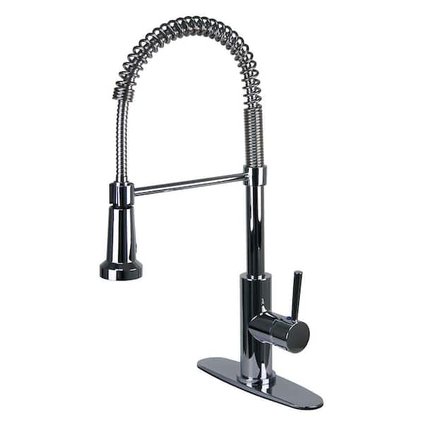 Fontaine Residential Single-Handle Pull-Down Sprayer Kitchen Faucet with Spring Neck in Chrome