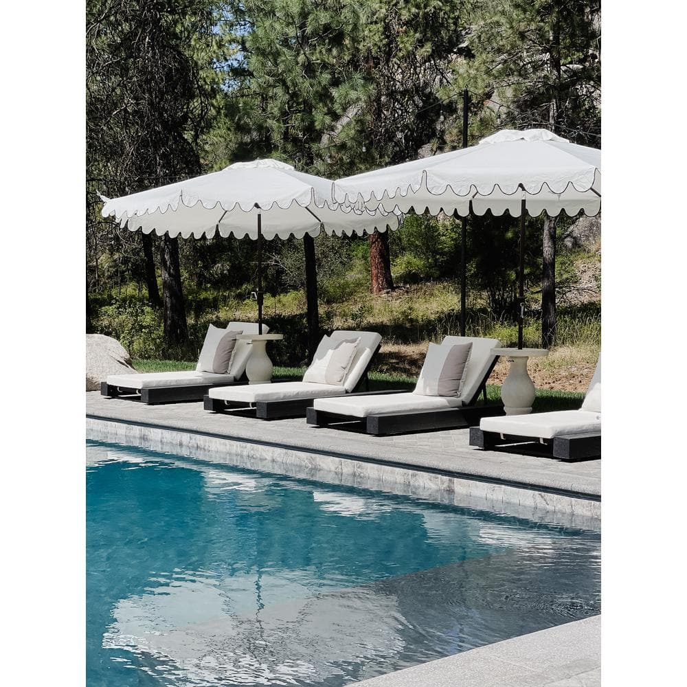 Venice 11-Foot White and Black Aluminum Patio Umbrella