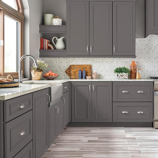 1 gal. #PFC-74 Tarnished Silver Semi-Gloss Enamel Interior/Exterior Cabinet, Door & Trim Paint
