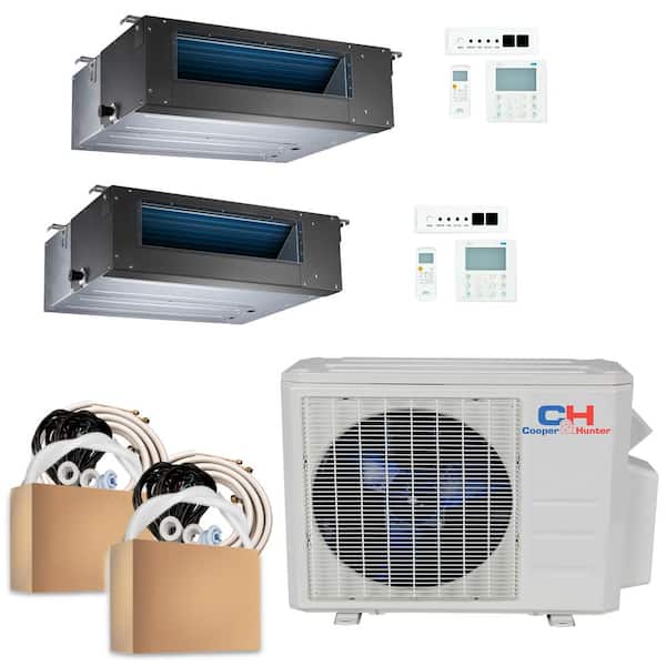 Sophia 18000 BTU 1.5 Ton 21.3 SEER Dual Duct Type Multi-Zone Ductless Mini Split Air Conditioner with Heat Pump 230V