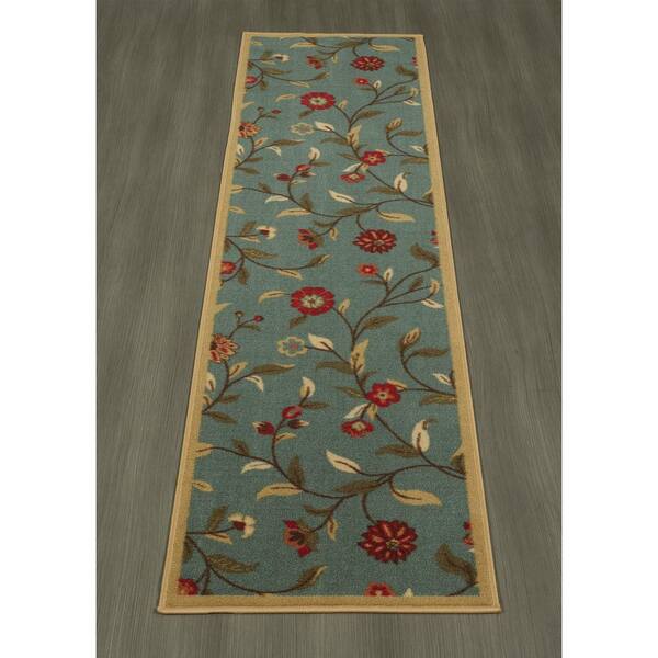 Ottomanson Otto Home Collection Floral Garden Design Modern Area Rug with Rubber 