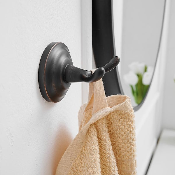 BWE Zinc Traditional Bathroom J-Hook Double Robe/Towel Hook in Oil Rubbed  Bronze TH001-ORB - The Home Depot