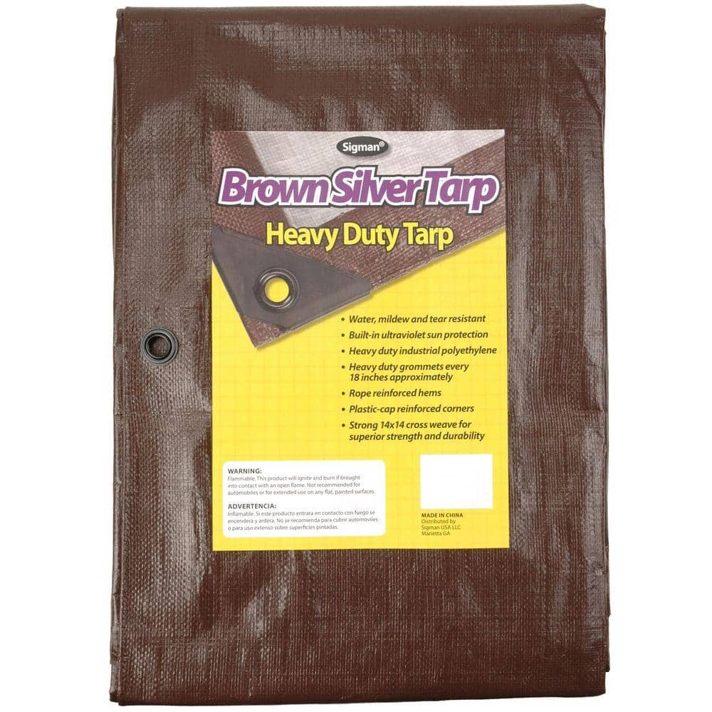 Sigman 5' x 7' Heavy Duty Cotton Canvas Tarp 18 OZ Brown New Made in USA 