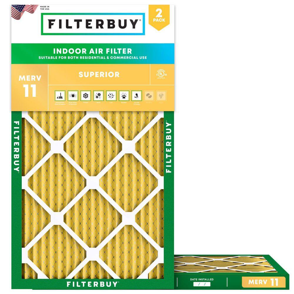 16 in. x 25 in. x 1 in. MERV 11 (FPR 7) Allergen Defense Pleated HVAC AC Furnace Air Filters Replacement (2-Pack) price history on PriceWatchPro