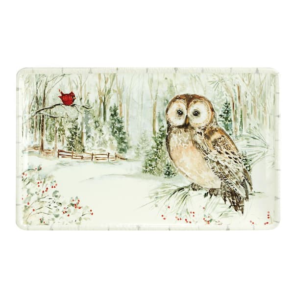 Certified International Winter's Walk 8 in. Multi-Colored Earthenware Serving Platter