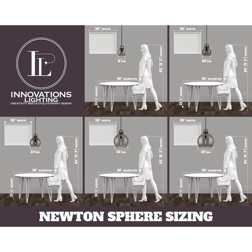 Newton 8" Brushed Brass Glass Globe Pendant Light