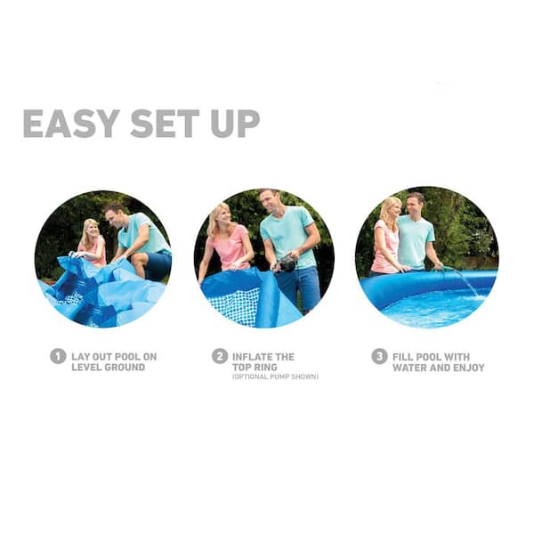 Intex 18' x 48" Inflatable Above Ground Swimming Pool w/ Ladder & Pump Open Box