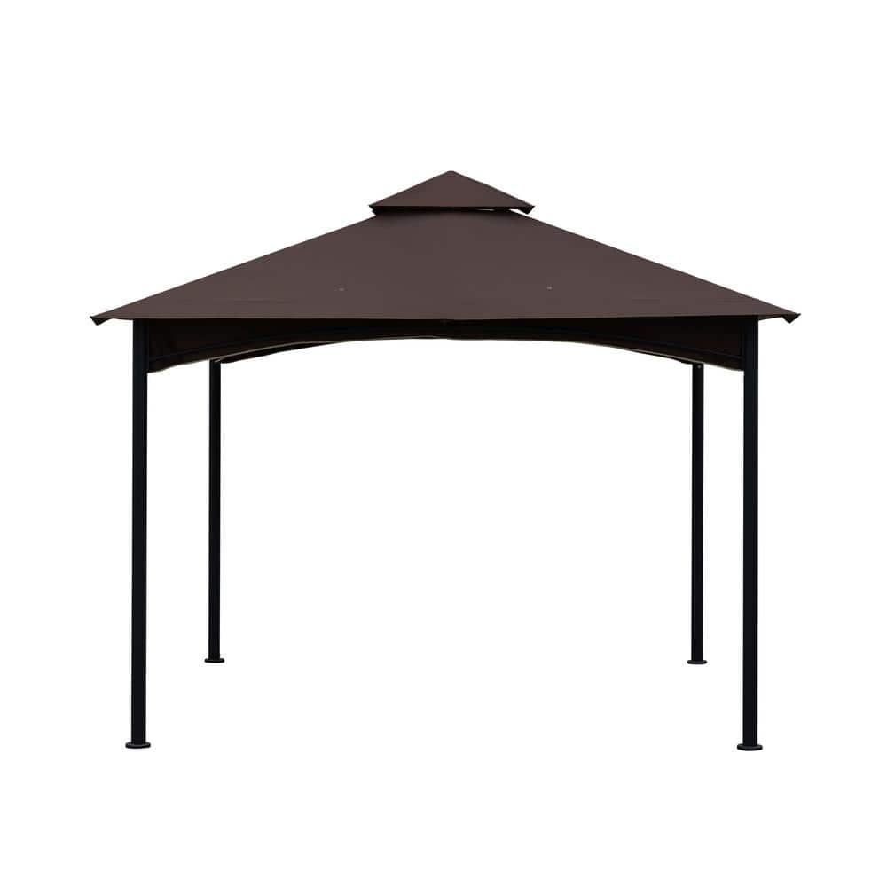 11 ft. x 11 ft. x 9.35 ft. Square Steel Brown Outdoor Patio Gazebo Canopy With Double Roof price history on PriceWatchPro