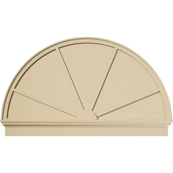 Ekena Millwork 60-in W x 36-3/4-in H x 2-3/4-in P Half Round 4-SpokeSignature Urethane Combination Pediment, Primed Tan