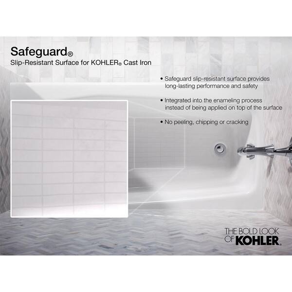 Kohler Highbridge 5 Ft Rectangle Right Hand Drain Soaking Tub In Biscuit K 878 S 96 The Home Depot