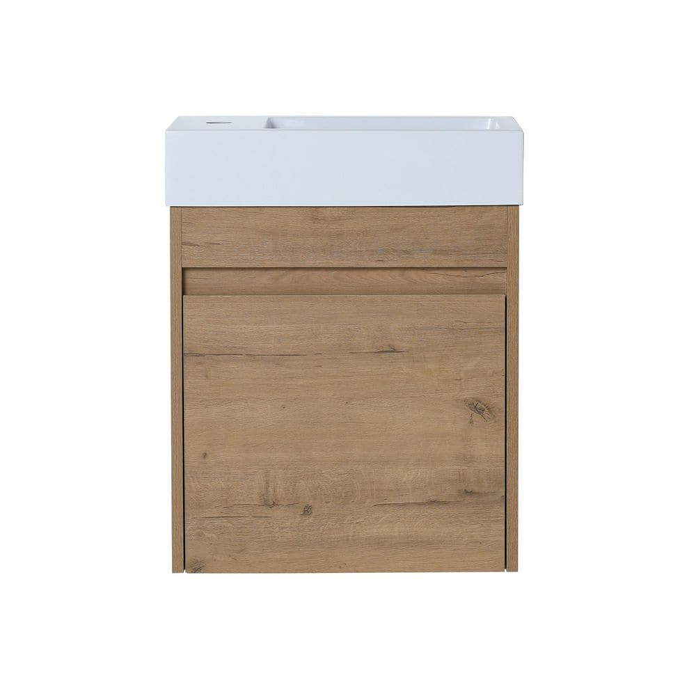 18 in. Single Sink Floating Brown Bath Vanity with White Resin Sink Top price history on PriceWatchPro