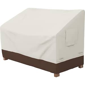 28 in. D x 52 in. W x 32 in. H White Utility Bench Patio Cover Outdoor Furniture Cover (2-Seat)