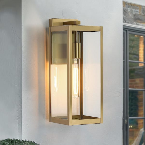 Trevot 16in Gold Outdoor Stainless Steel Wall Sconce Light