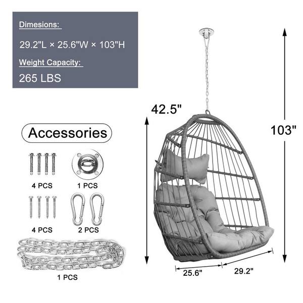 Egg best sale chair dimensions