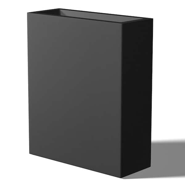 27 in. Large Charcoal Black Concrete Rectangular Planter / Pot with Drainage Hole