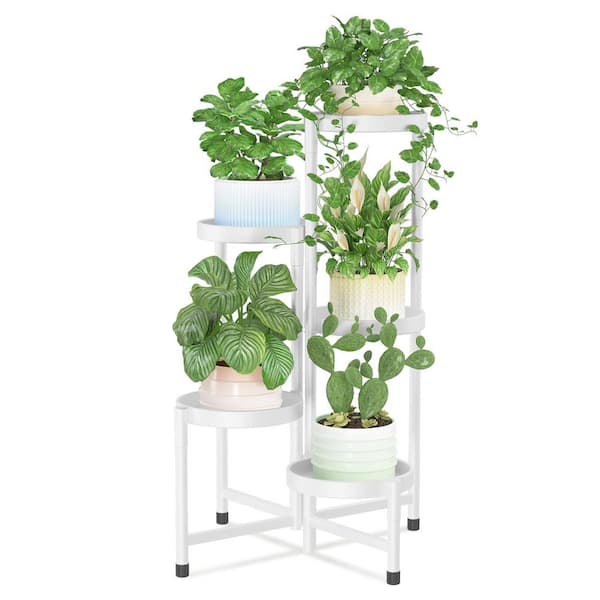 多肉植　物植物棚　植物台座　WHITE WHALE STAND No.001 OGETFUUR White Metal 5 Tier Plant Stand Indoor Outdoor, Folding