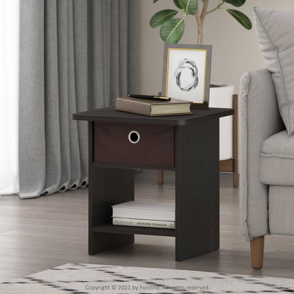 Furinno home living bin 2025 drawer french oak grey nightstand