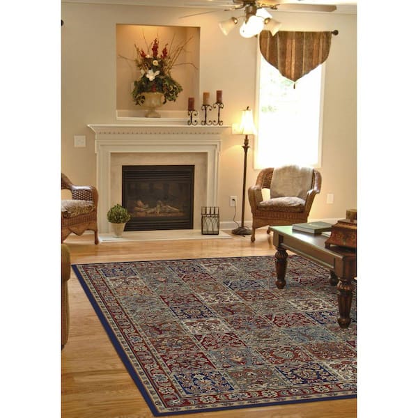 Jewel Panel Red 8 ft. x 10 ft. Area Rug