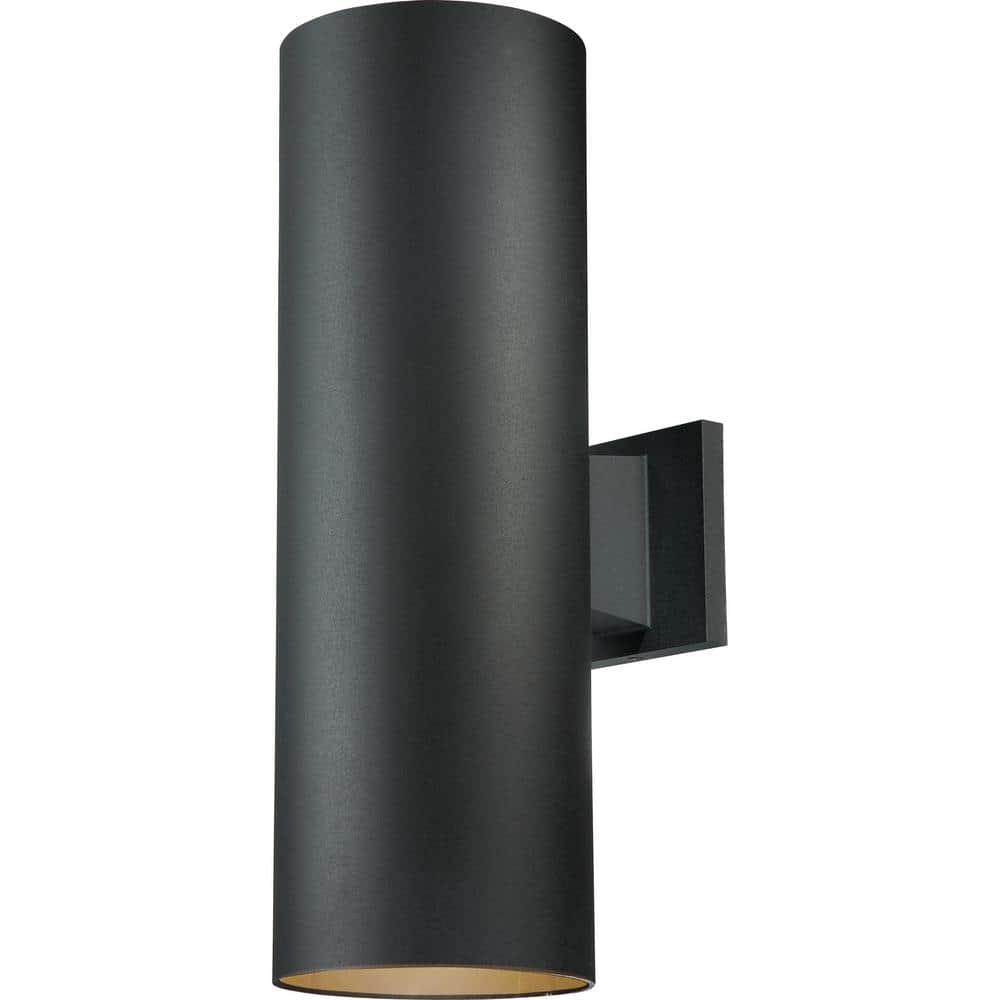 Large 2-Light Black Aluminum Integrated LED Outdoor/Indoor Wall Mount Cylinder Light Sconce price history on PriceWatchPro