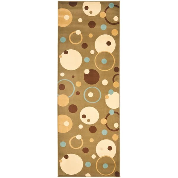 SAFAVIEH Porcello Green/Multi 2 ft. x 9 ft. Geometric Runner Rug