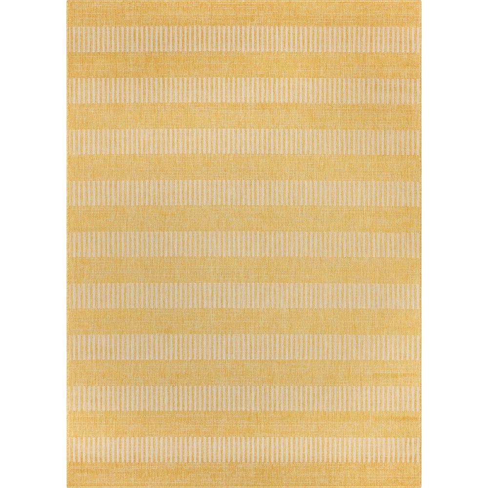 Well Woven Medusa Stria Yellow 5 ft. 3 in. x 7 ft. 3 in. Indoor/Outdoor
