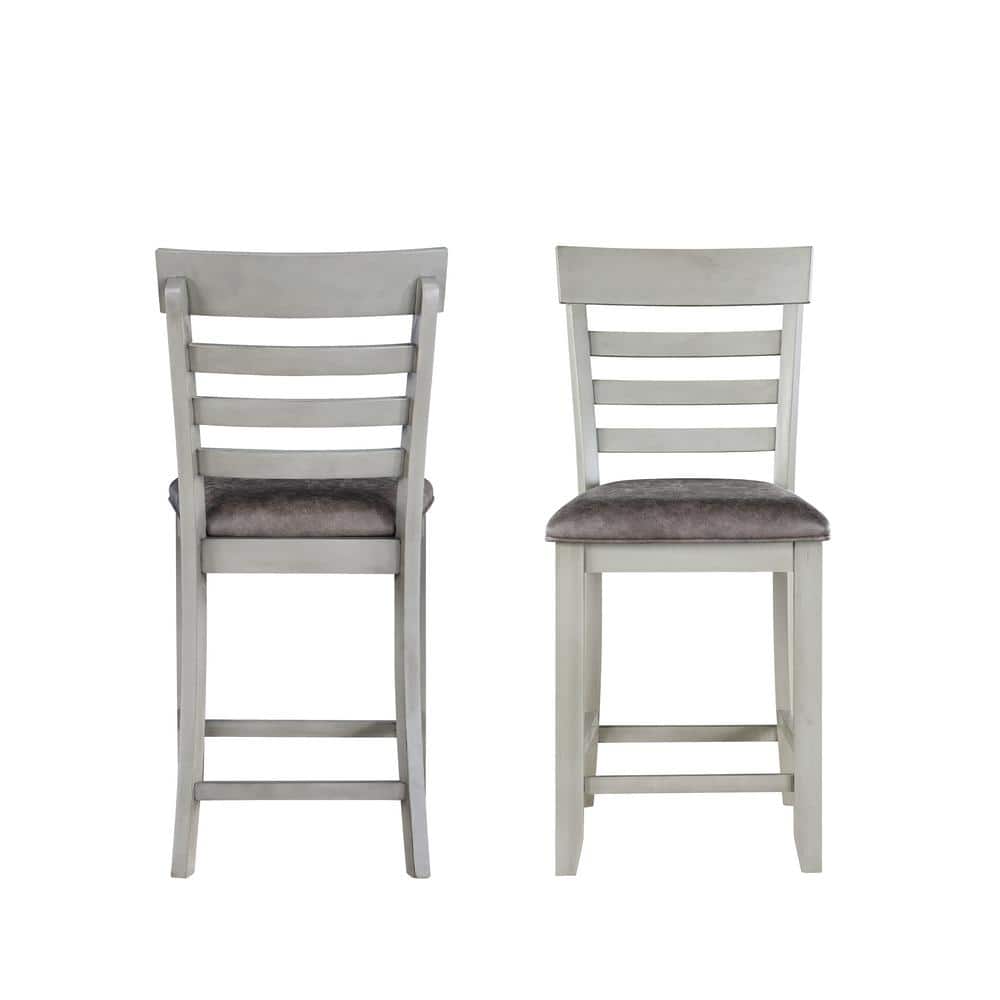 Hyland Stone Gray and Charcoal 7-Piece Counter-Height Dining Set