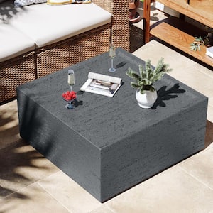 UPHA 28 in. Dark Gray Hexagon Concrete Outdoor Coffee Table, Patio