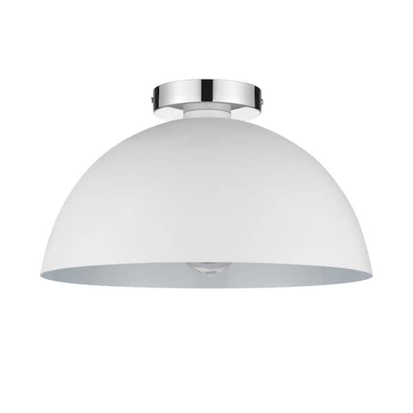 Brady 1-Light Matte White Semi-Flush Mount Ceiling Light