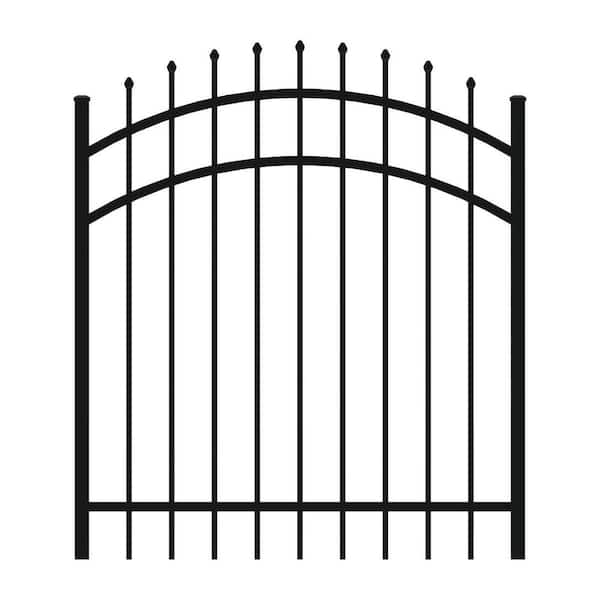 FORGERIGHT Osprey 4 ft. W x 4 ft. H Arched Black Aluminum Fence Gate